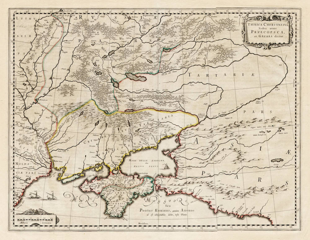 Antique map of Crimea by Blaeu