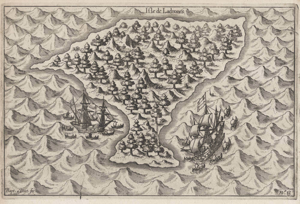 Antique map of Guam by van Noort