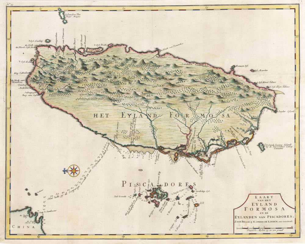 Antique map of Formosa by Valentijn