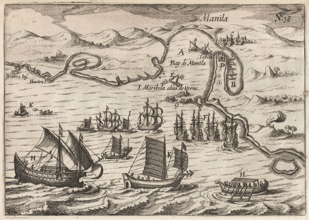 Antique map of Manila by Spilbergen