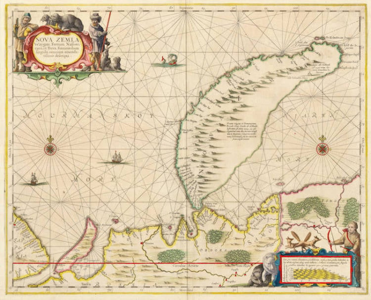 Antique map of Nova Zembla by Janssonius