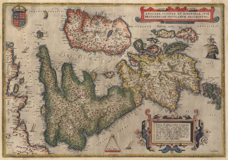 Antique map of British Isles by Ortelius