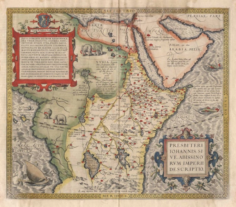 Antique map of Central Africa by Ortelius