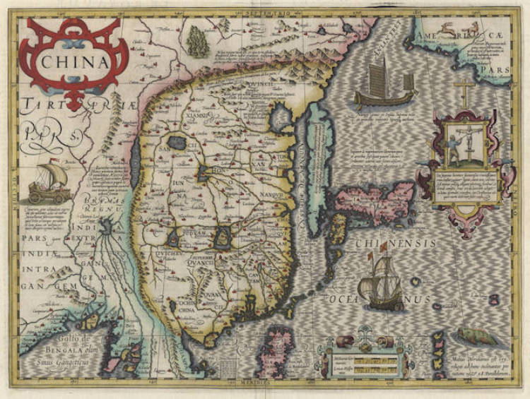 Antique map of China by Jodocus Hondius I