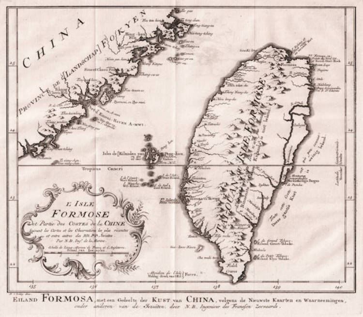 Antique map of China by Bellin