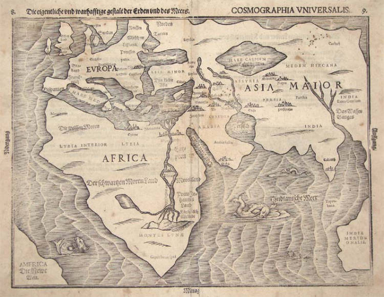 Antique map of the World by Heinrich Bünting