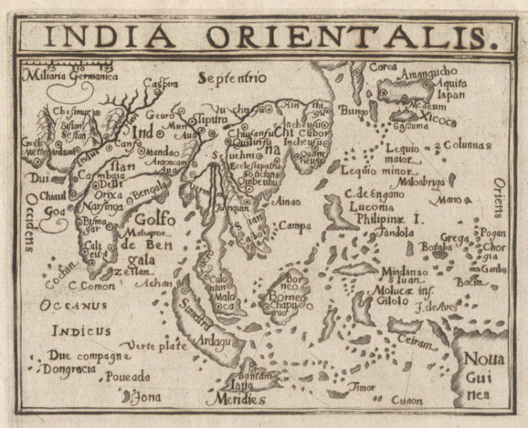 Antique map of South East Asia by Wytfliet
