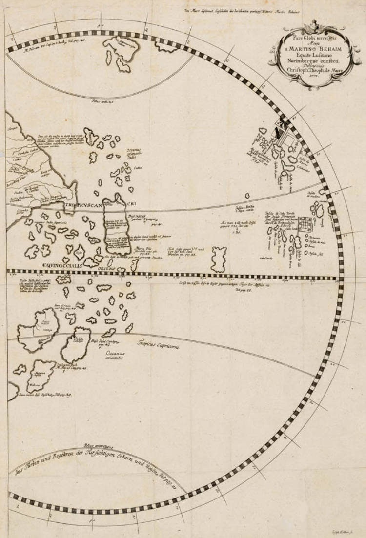Antique map of the Pacific by Behaim