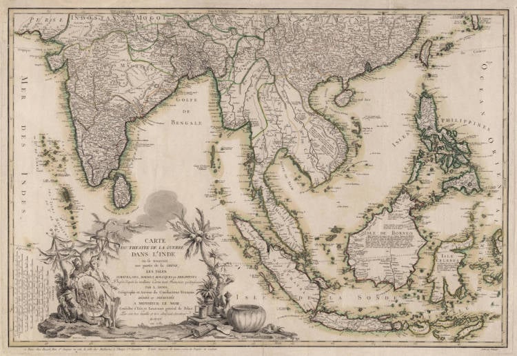Antique map of South East Asia by André Basset