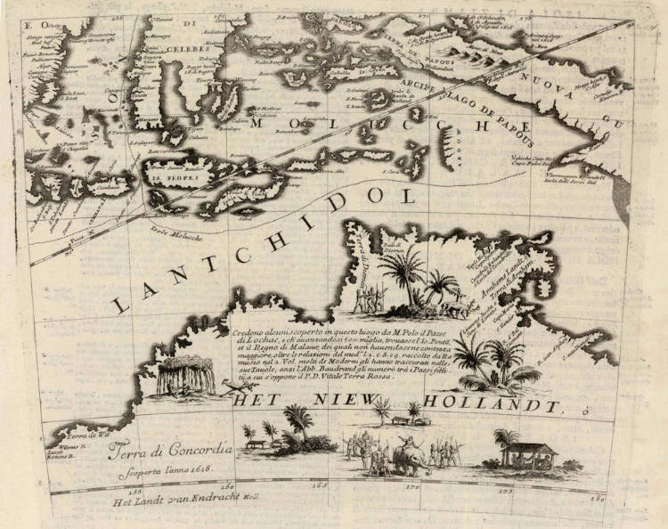 Antique map of Australia by Vincenzo Coronelli
