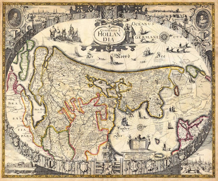 Antique map of Holland by Visscher