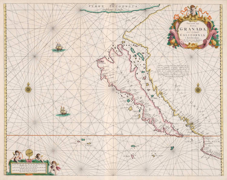 Antique map of California by van Loon