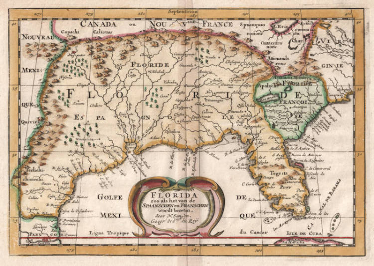 Antique map of Florida by Sanson