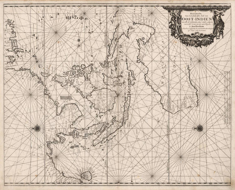 Antique map of Australia, Far East by Jacobsz / Lootsman