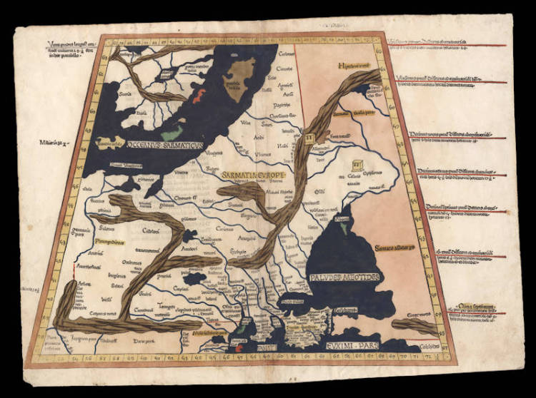 Antique map of Russia by Ulm Ptolemy