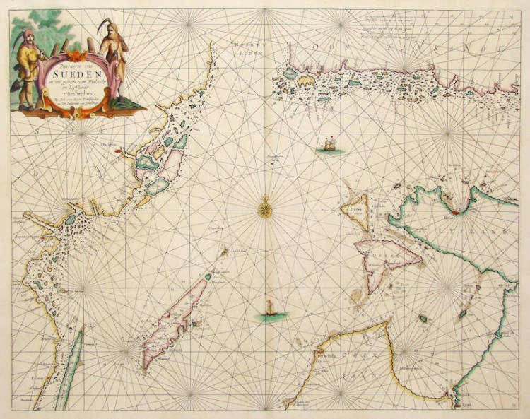 Antique map of Sweden, Finland, Baltic by van Loon
