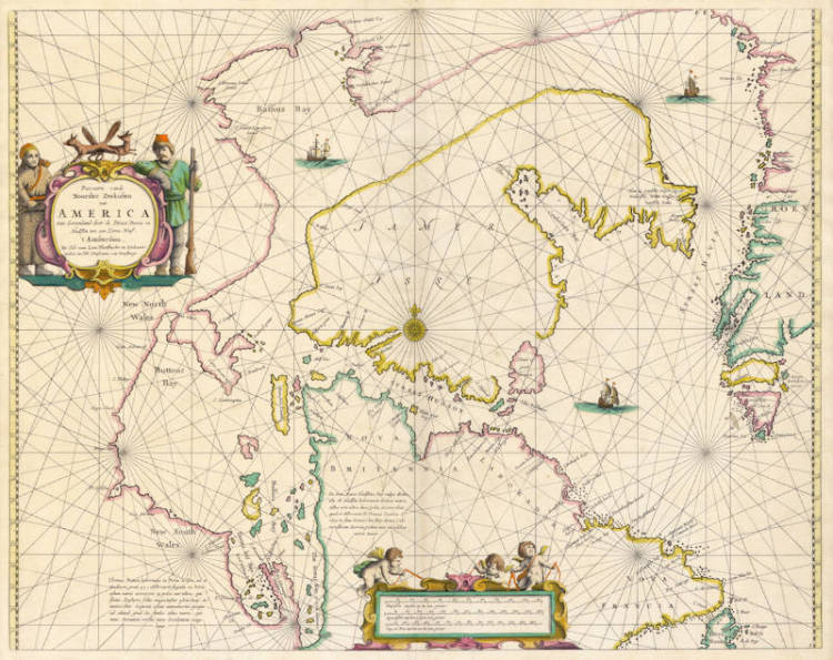 Antique map of Hudson Bay by van Loon