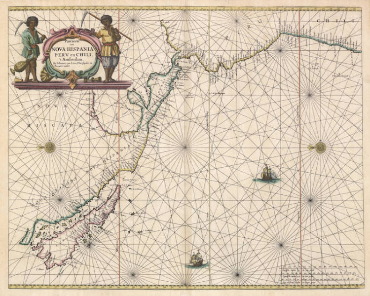 Antique map of Westcoast, Mexico by van Loon