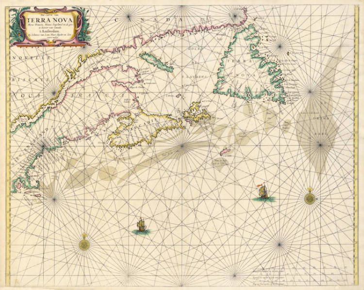 Antique map of Maritimes by Johannes van Loon