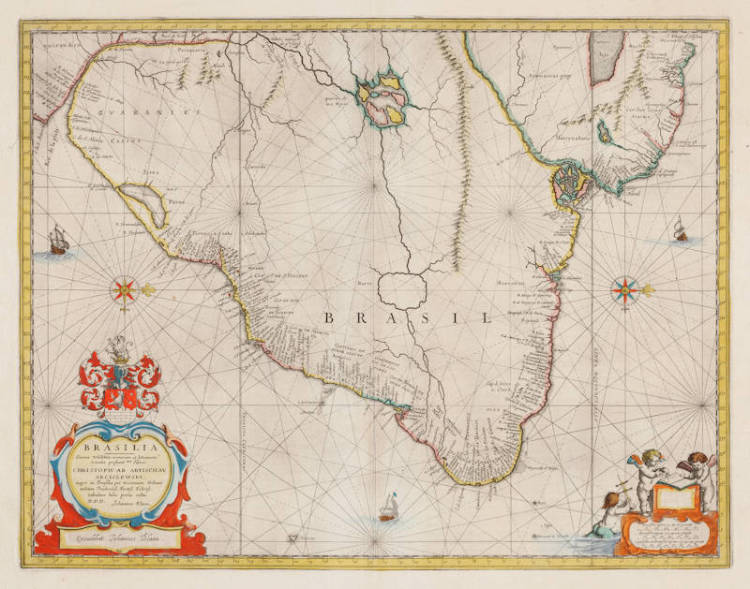 Antique map of Brazil by Joan Blaeu