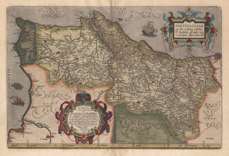 Antique map of Portugal by Ortelius