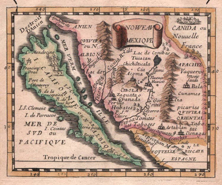 Antique map of America by Pierre Du Val