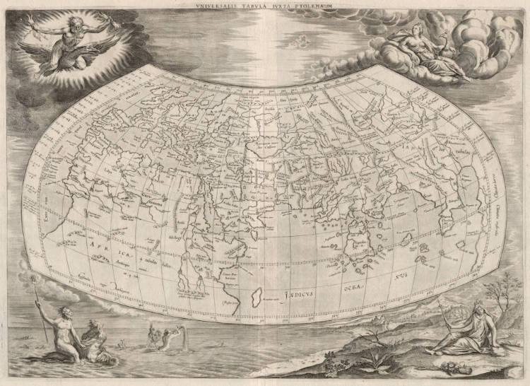 Antique map of the World by Mercator after Ptolemy