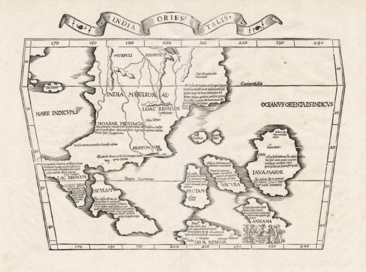 Antique map of South East Asia by Fries / Waldseemüller