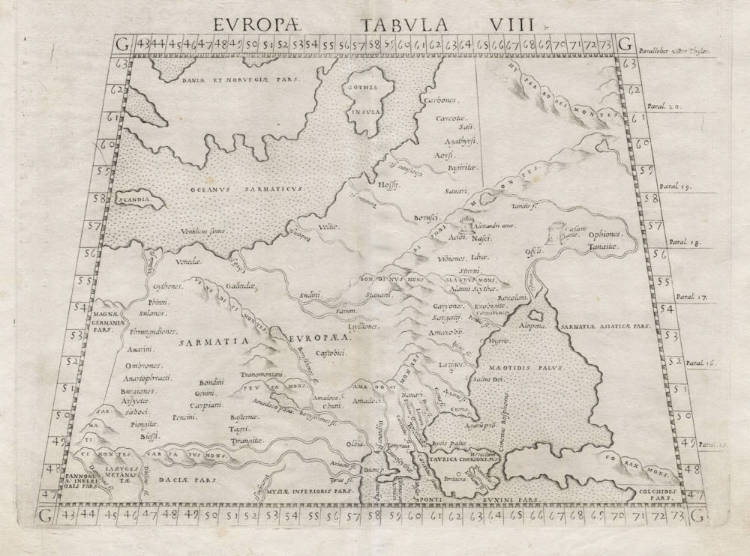 Antique map of Russia by Ruscelli after Ptolemy