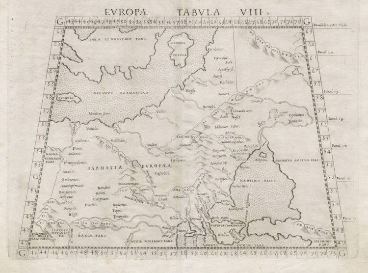 Antique map of Russia by Ruscelli / Gastaldi / Ptolemy