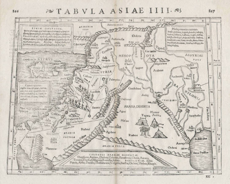 Antique map of Middle East by Münster / Ptolemy