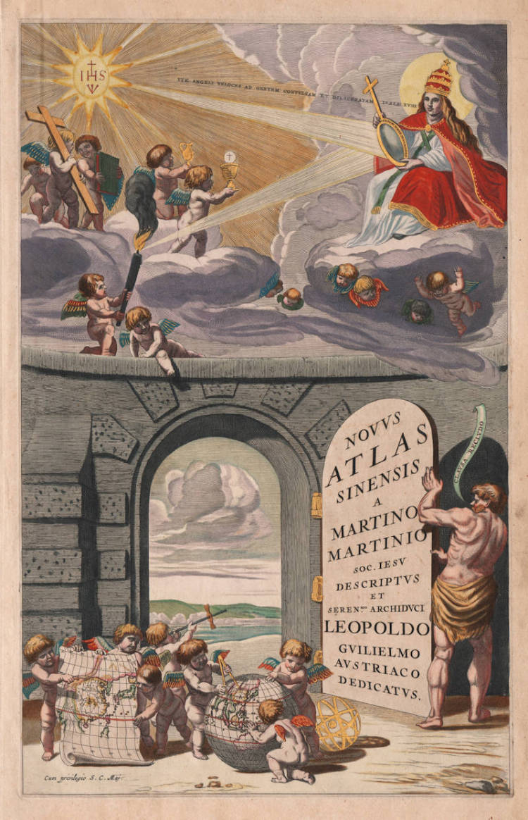 Antique map of the Allegory of Asia by Joan Blaeu