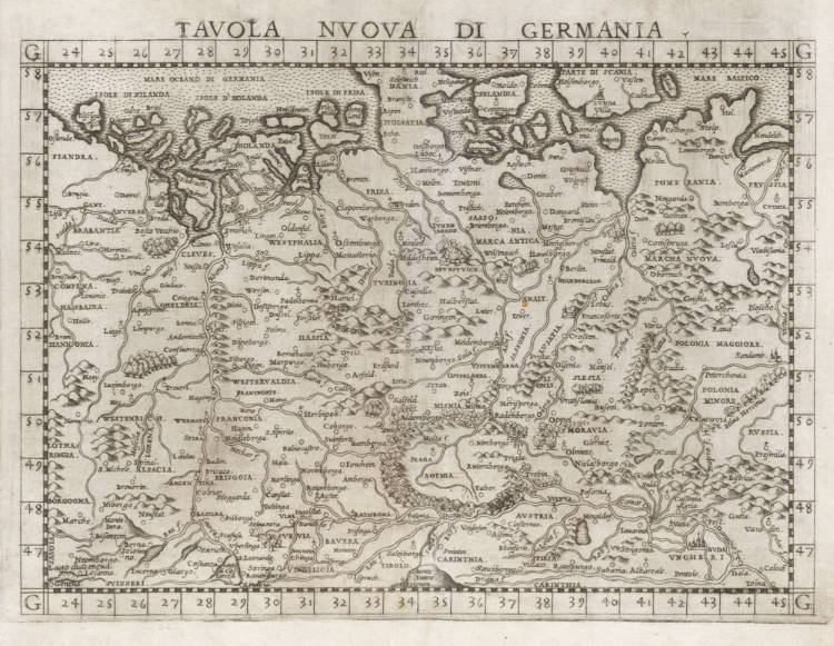 Antique map of Germany by Ruscelli / Gastaldi