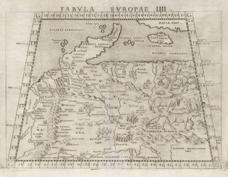 Antique map of Germany by Ruscelli / Gastaldi / Ptolemy