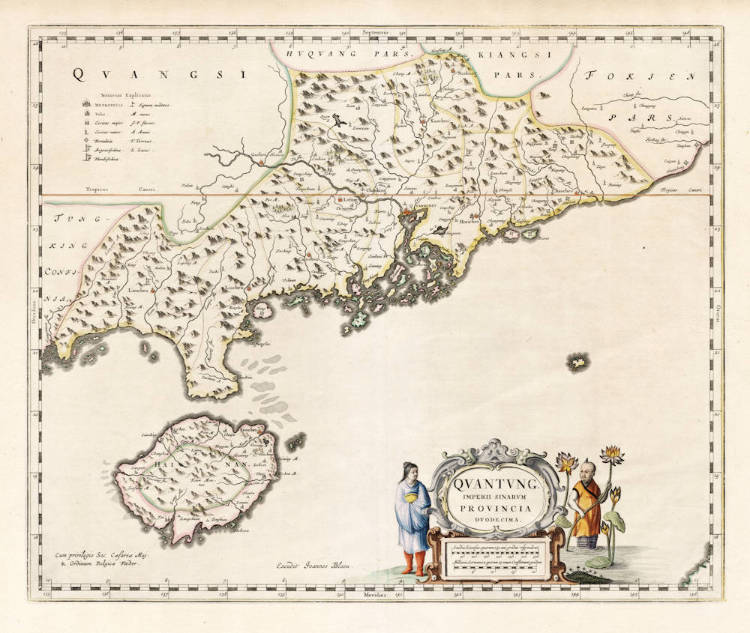 Antique map of Canton province by Blaeu/Martini