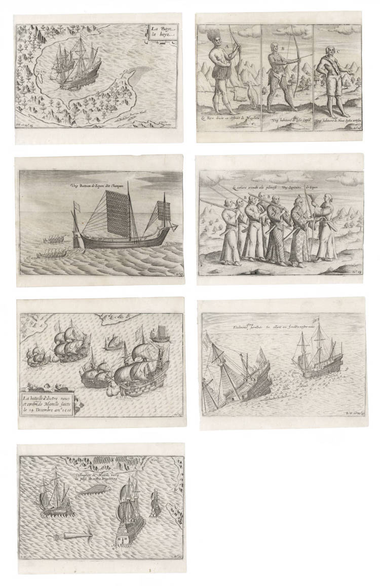 Antique map of the Philippines - 7 maps/views by van Noort