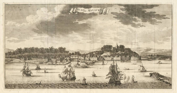 Antique map of Malacca by Valentijn
