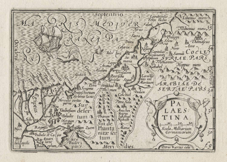 Antique map of the Holy Land by Langenes / Visscher