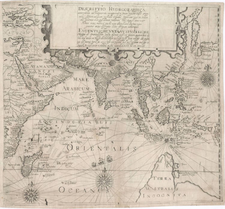 Antique map of Australia and South East Asia by de Bry