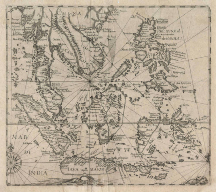 Antique map of South East Asia by de Bry