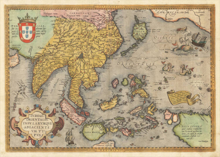 Antique map of South East Asia by Ortelius