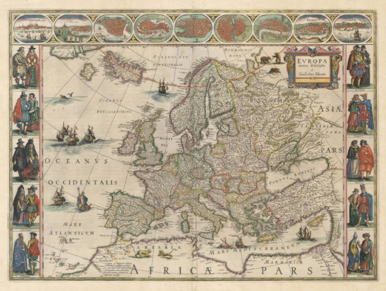 Antique map of Europe by Blaeu