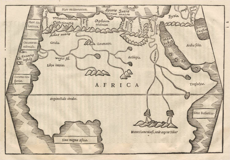 Antique map of Africa by Solinus/Münster