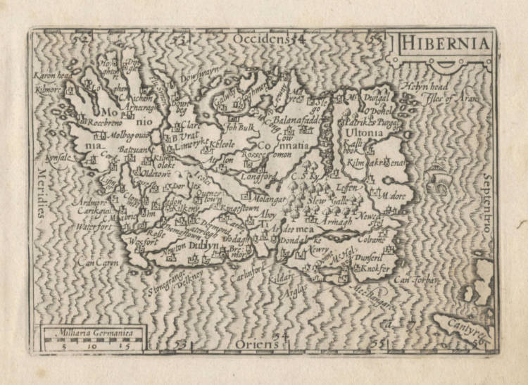 Antique map of Ireland by Langenes / Visscher