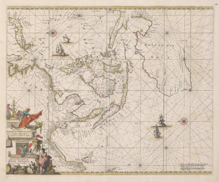 Antique map of South East Asia and Australia by de Wit