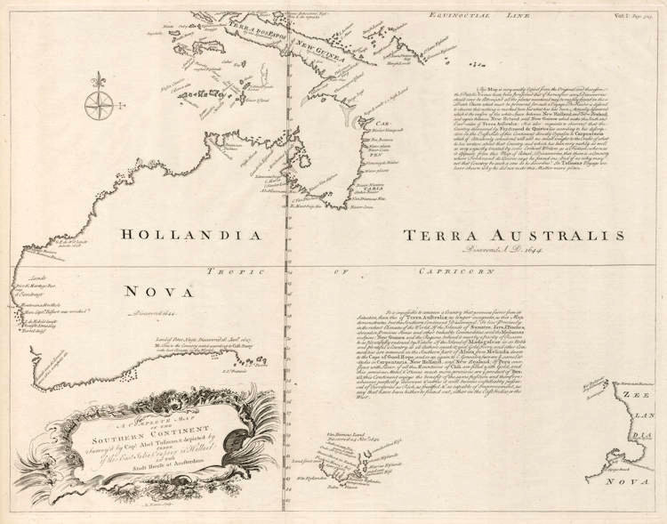 Antique map of Australia by Bowen