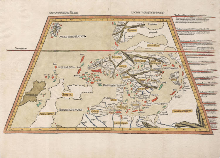 Antique map of Scandinavia by Ulm Ptolemy