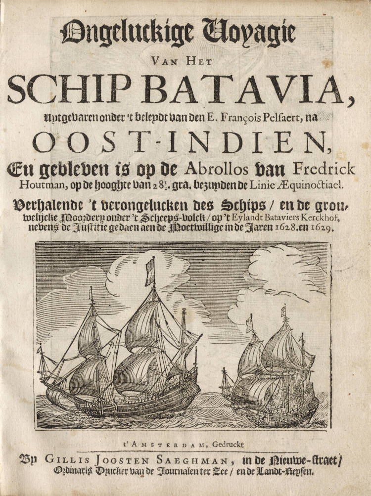 Antique map of the Shipwreck of the Batavia by François Pelsaert