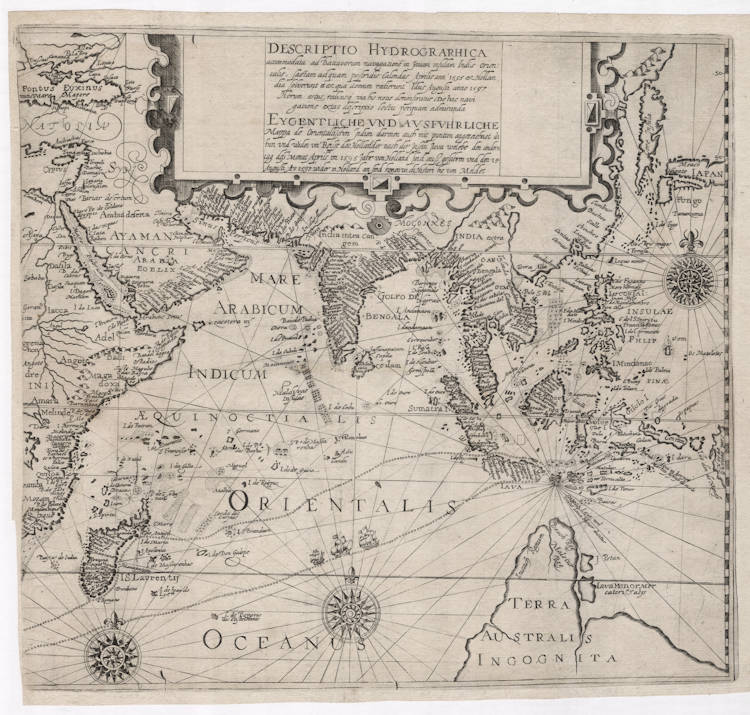 Antique map of Australia and South East Asia by de Bry