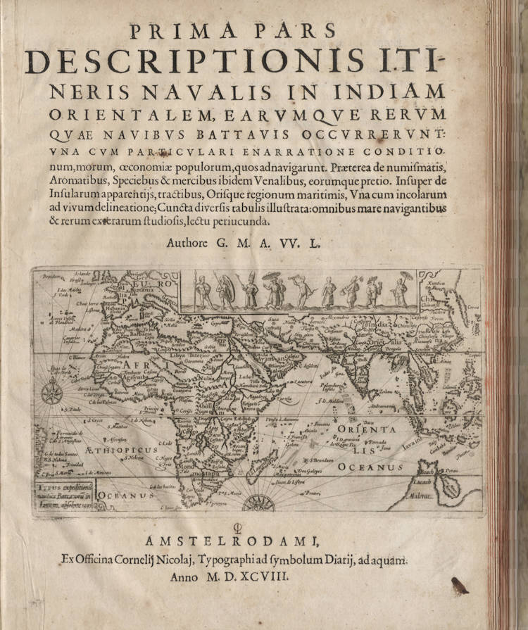 Antique map of the Dutch first fleet to the East Indies by Willem Lodewijcksz
